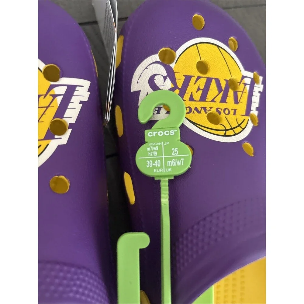 Crocs Los Angeles Lakers NBA Classic Clogs Purple Gold Men's 7 Women's 9 NEW